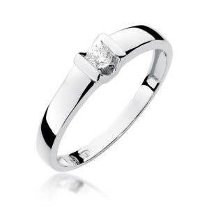 Pierścionek W0249 Diament 0,10ct białe złoto