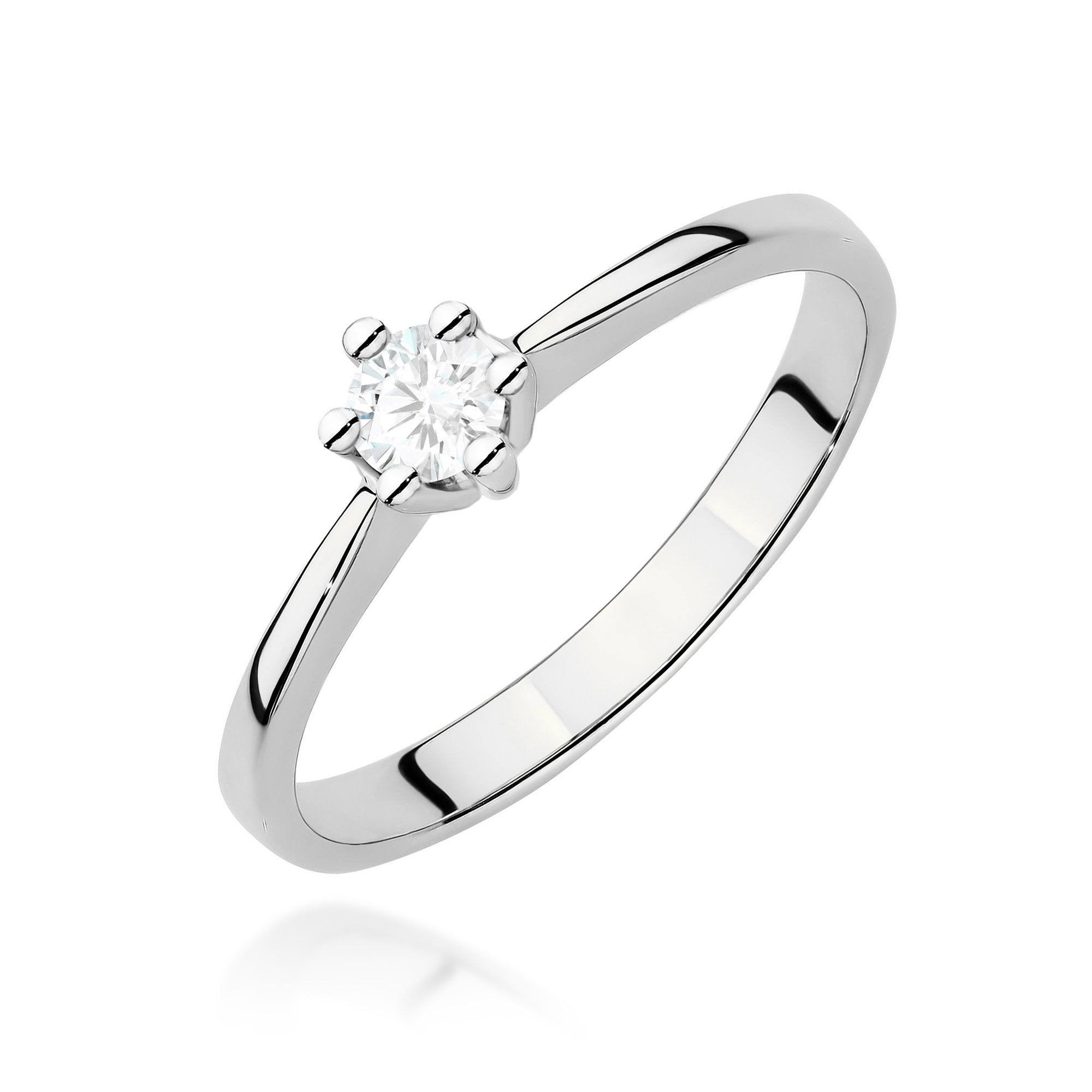 Pierścionek W0256 Diament 0,15ct białe złoto