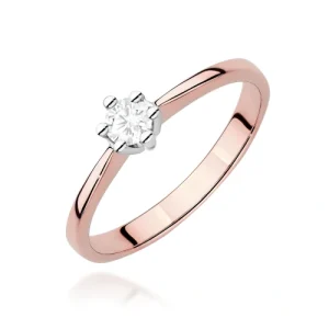 Pierścionek W0256 Diament 0,20ct różowe złoto