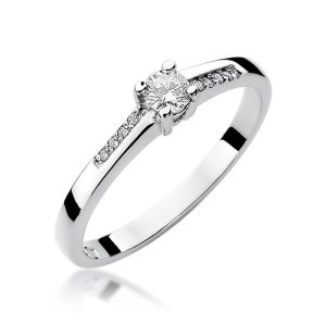 Pierścionek W0258 Diament 0,15ct białe złoto