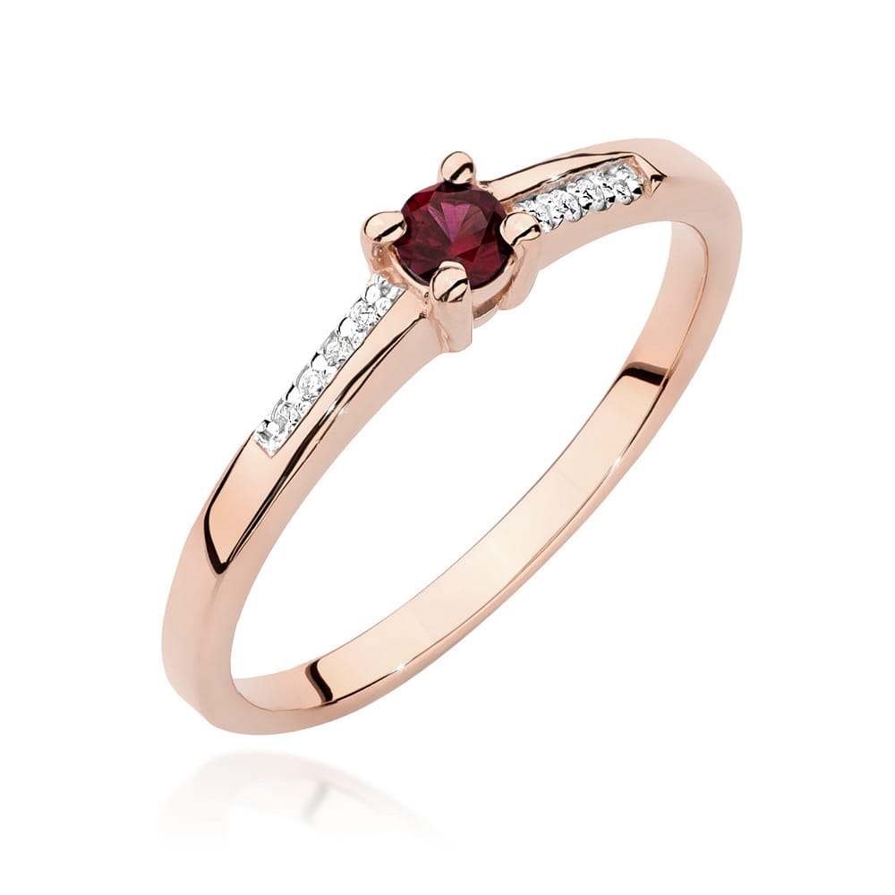 Pierścionek W0258 Rubin 0,15ct różowe złoto