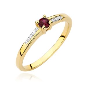 Pierścionek W0258 Rubin 0,15ct żółte złoto