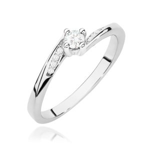 Pierścionek W0262 Diament 0,15ct białe złoto
