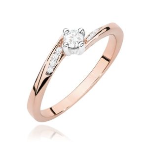 Pierścionek W0262 Diament 0,15ct różowe złoto