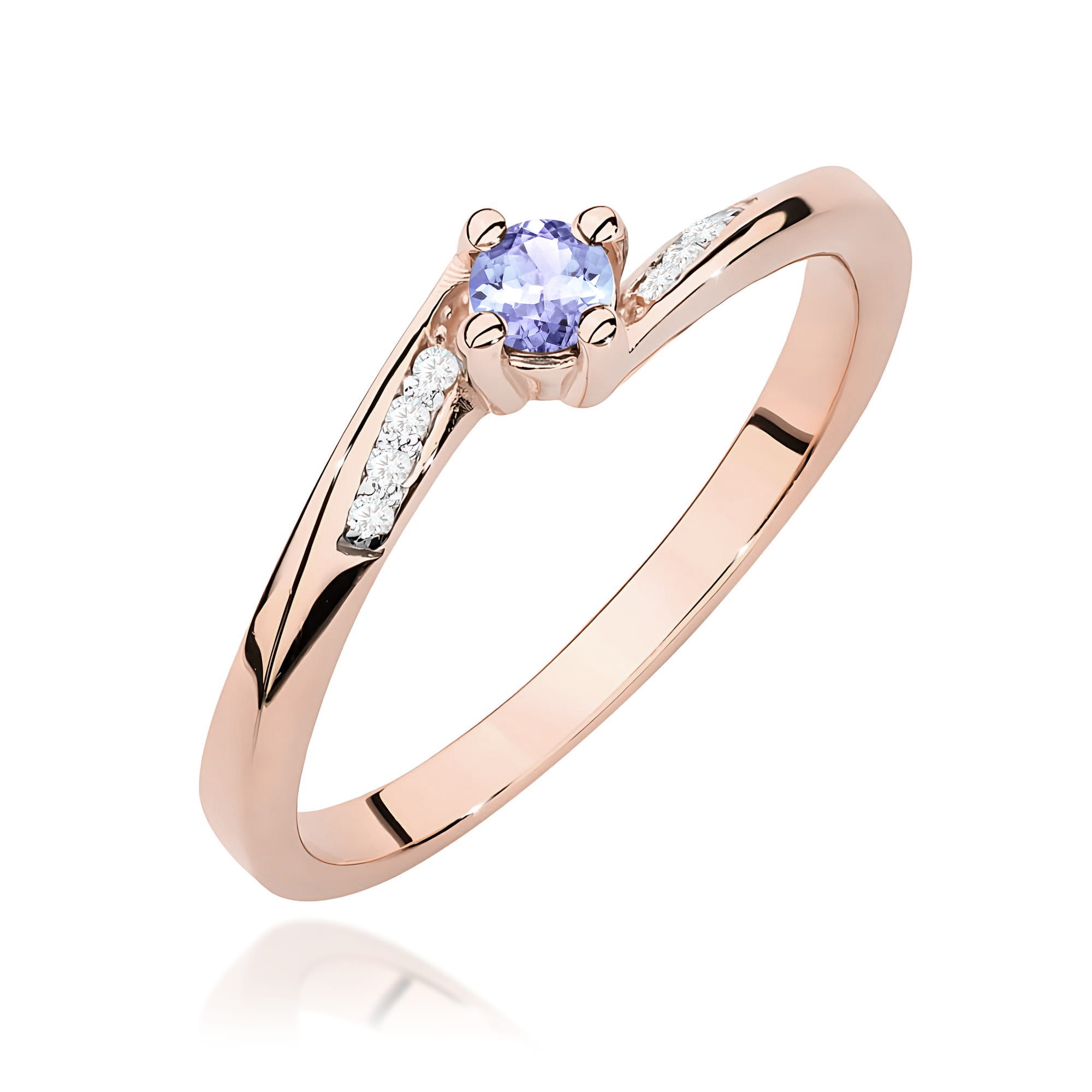 Pierścionek W0262 Tanzanit 0,15ct różowe złoto