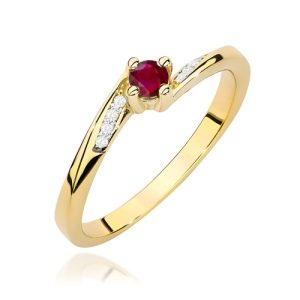 Pierścionek W0262 Rubin 0,15ct żółte złoto