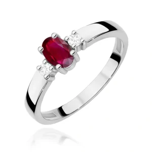Pierścionek W0264 Rubin 0,60ct białe złoto