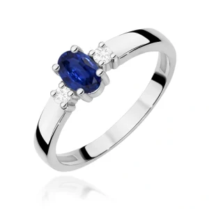 Pierścionek W0264 Szafir 0,70ct białe złoto