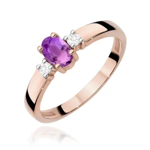 Pierścionek W0264 Ametyst 0,40ct różowe złoto