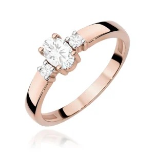 Pierścionek W0264 Diament Laboratoryjny 0,40ct różowe złoto