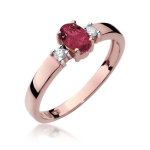 Pierścionek W0264 Rubin 0,60ct różowe złoto