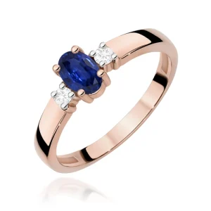 Pierścionek W0264 Szafir 0,70ct różowe złoto