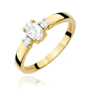 Pierścionek W0264 Diament Laboratoryjny 0,40ct żółte złoto