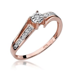 Pierścionek W0269 Diament 0,05ct różowe złoto