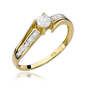 Pierścionek W0269 Diament 0,05ct żółte złoto