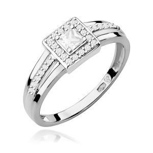 Pierścionek W0271 Diament 0,15ct białe złoto