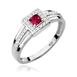 Pierścionek W0271 Rubin 0,20ct białe złoto