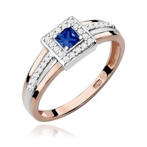 Pierścionek W0271 Szafir 0,20ct różowe złoto