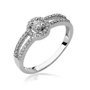 Pierścionek W0272 Diament 0,10ct białe złoto