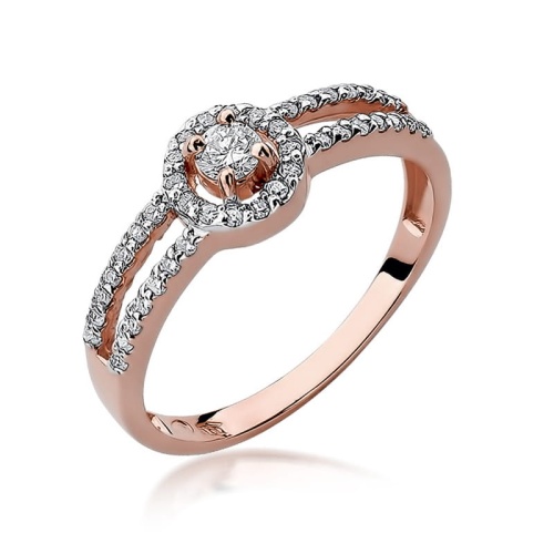 Pierścionek W0272 Diament 0,10ct różowe złoto