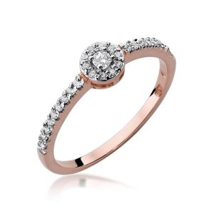 Pierścionek W0273 Diament 0,05ct różowe złoto