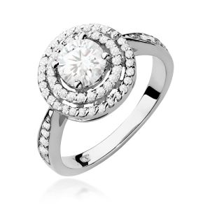 Pierścionek W0274 Diament Laboratoryjny 0,75ct białe złoto
