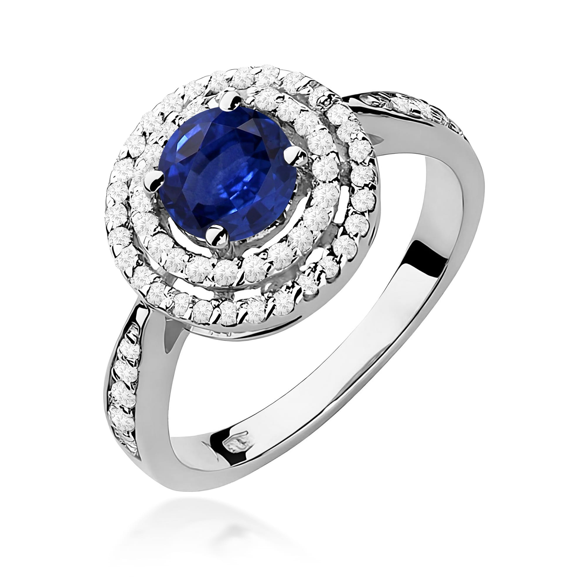 Pierścionek W0274 Szafir 1,00ct białe złoto