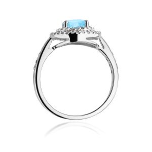 Pierścionek W0274 Topaz Swiss 0,80ct białe złoto
