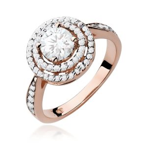 Pierścionek W0274 Diament Laboratoryjny 0,75ct różowe złoto