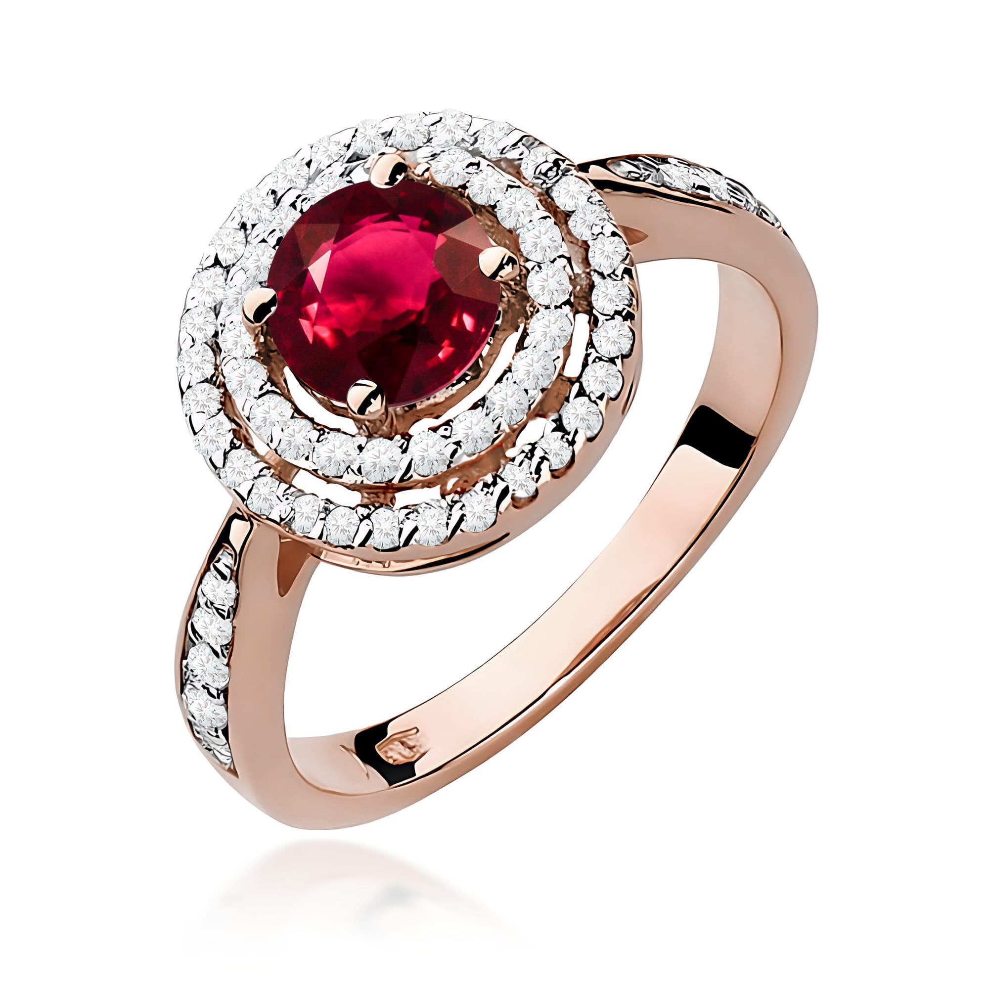 Pierścionek W0274 Rubin 1,20ct różowe złoto