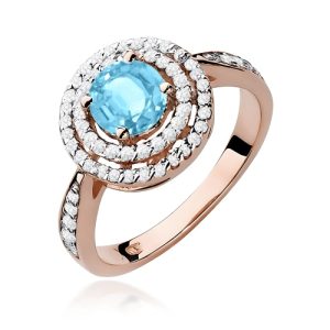 Pierścionek W0274 Topaz Swiss 0,80ct różowe złoto