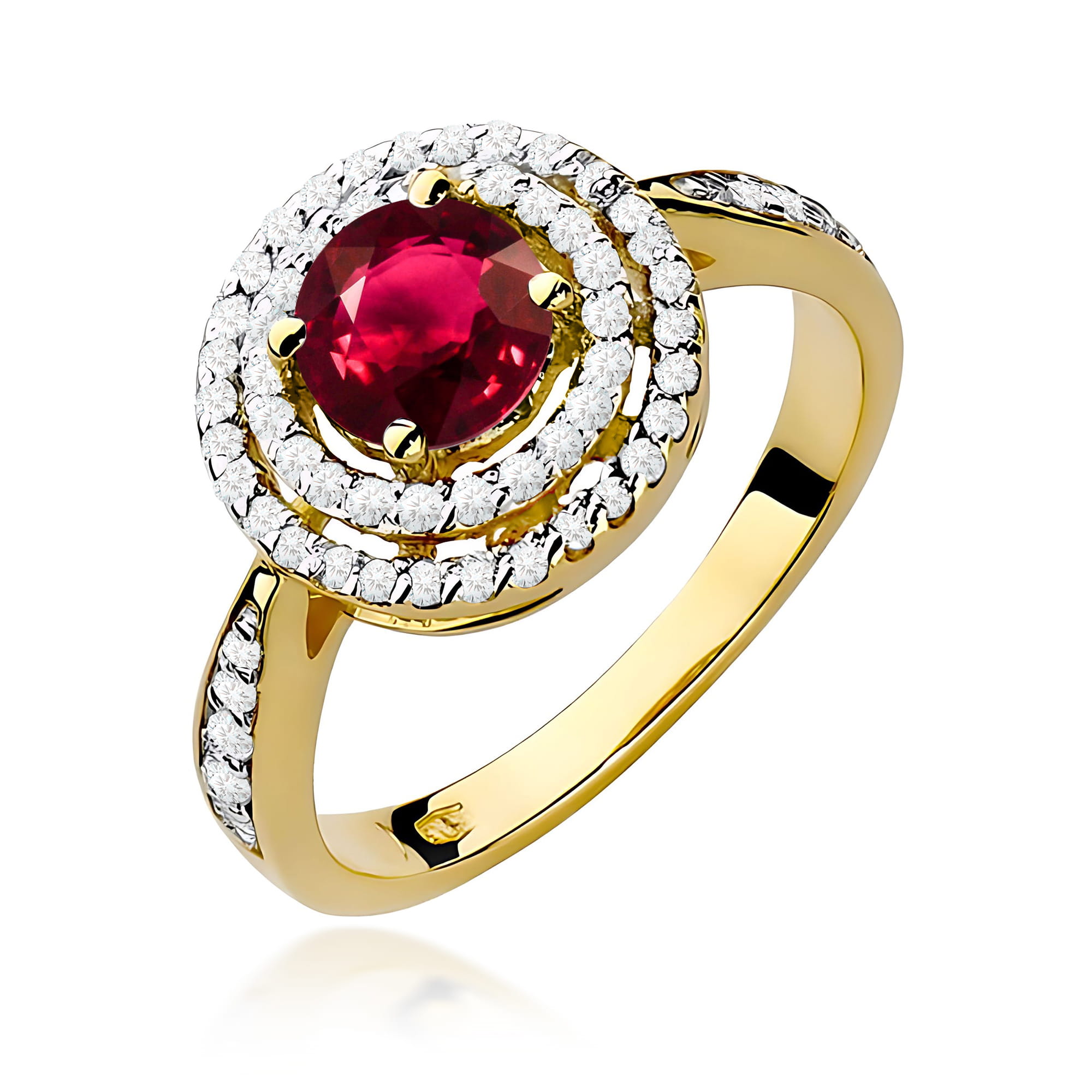Pierścionek W0274 Rubin 1,20ct żółte złoto