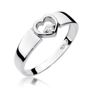 Pierścionek W0276 Diament 0,04ct białe złoto