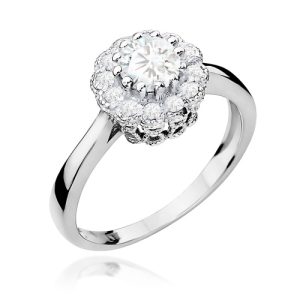 Pierścionek W0284 Diament laboratoryjny 0,50ct białe złoto
