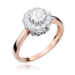 Pierścionek W0284 Biały Szafir 0,60ct różowe złoto