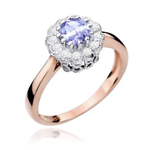 Pierścionek W0284 Tanzanit 0,50ct różowe złoto