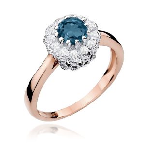 Pierścionek W0284 Topaz London Blue 0,50ct różowe złoto