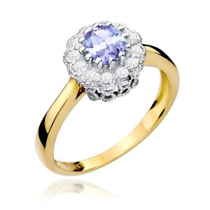 Pierścionek W0284 Tanzanit 0,50ct żółte złoto