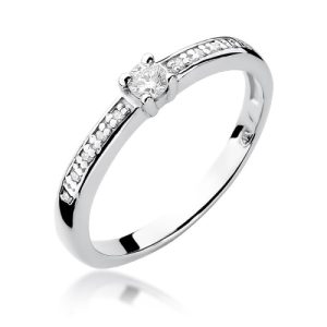 Pierścionek W0288 Diament 0,08ct białe złoto