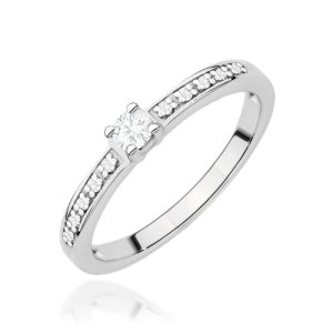 Pierścionek W0288 Diament Laboratoryjny 0,08ct białe złoto