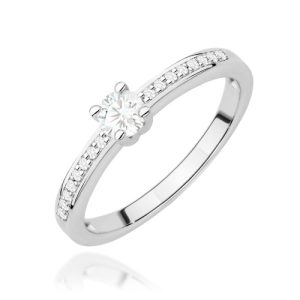 Pierścionek W0288 Diament Laboratoryjny 0,08ct białe złoto