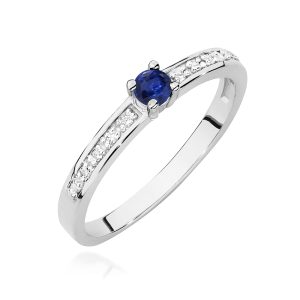 Pierścionek W0288 Szafir 0,15ct białe złoto