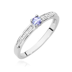Pierścionek W0288 Tanzanit 0,15ct białe złoto