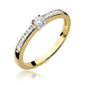 Pierścionek W0288 Diament 0,08ct żółte złoto