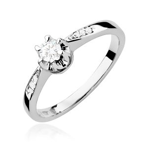 Pierścionek W0291 Diament Laboratoryjny 0,20ct białe złoto