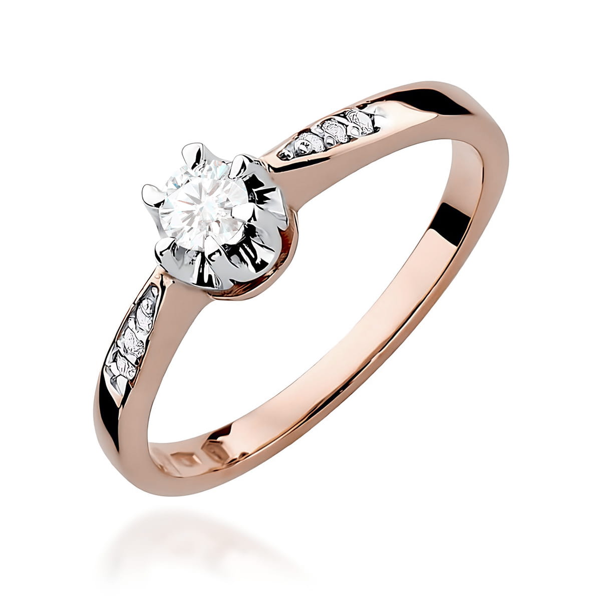 Pierścionek W0291 Diament 0,20ct różowe złoto