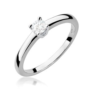Pierścionek W0292 Diament Laboratoryjny 0,20ct białe złoto
