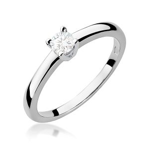 Pierścionek W0292 Diament Laboratoryjny 0,25ct białe złoto