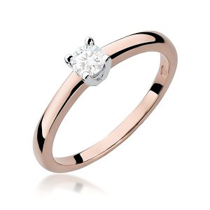 Pierścionek W0292 Diament 0,25ct różowe złoto