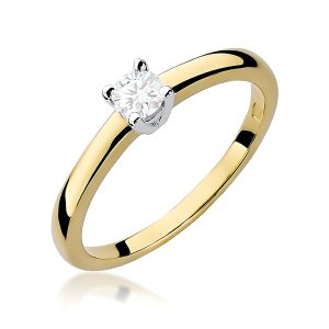 Pierścionek W0292 Diament Laboratoryjny 0,20ct żółte złoto